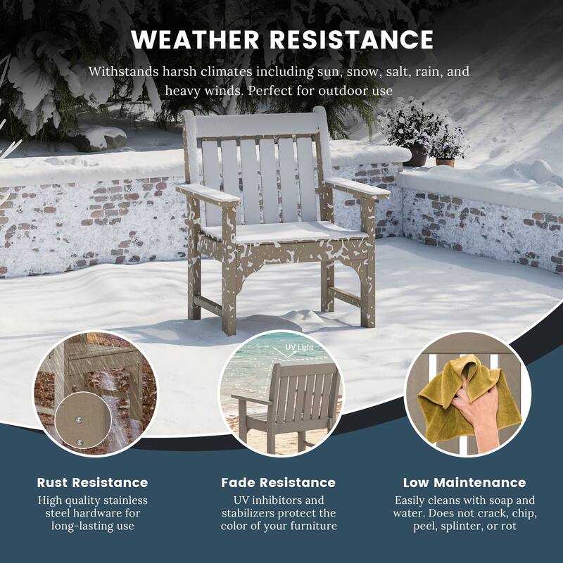 Laguna Outdoor Patio 5-Piece Porch Bench & Rocking Chair Conversation Set