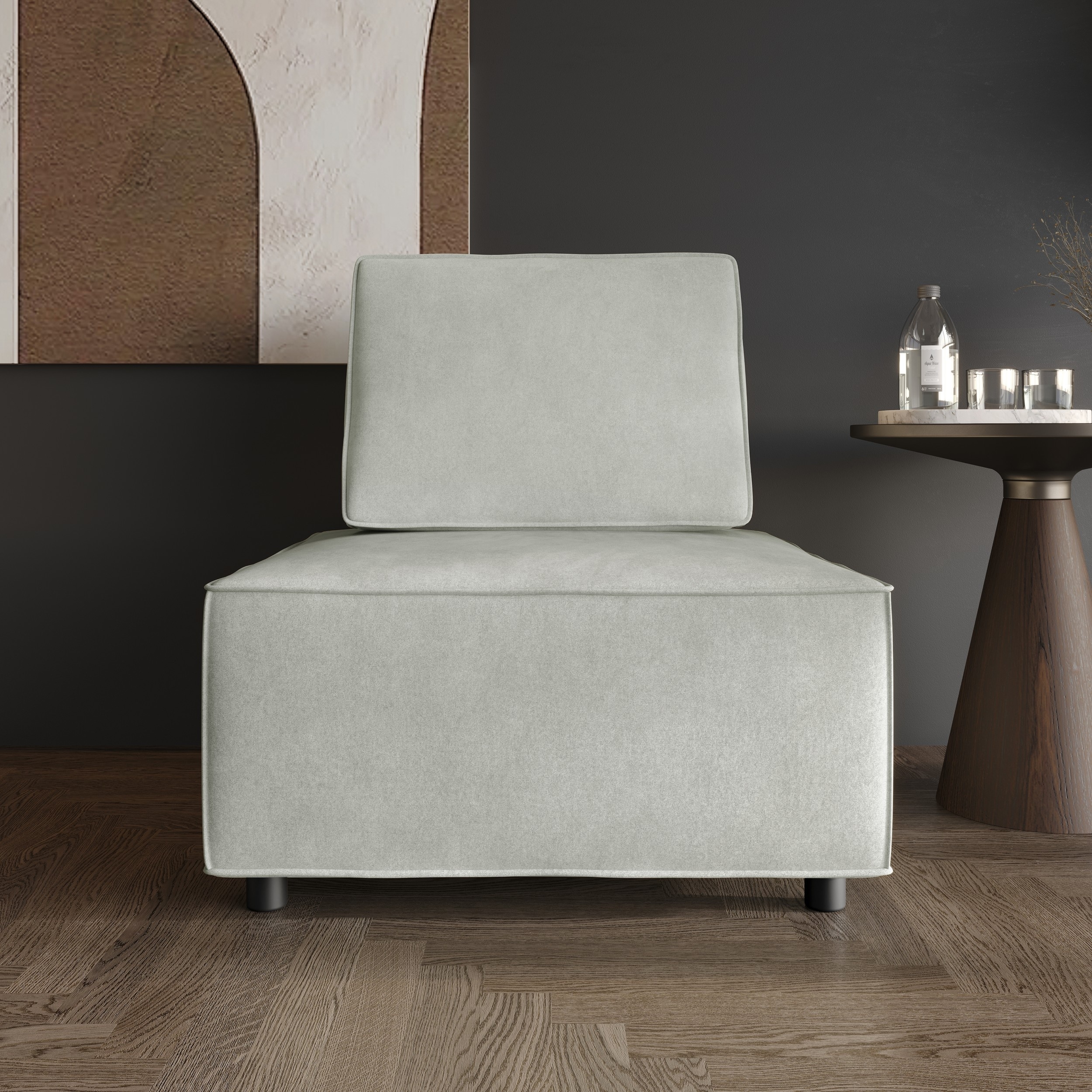 Clayfell Fandy Velvet Square Accent Chair