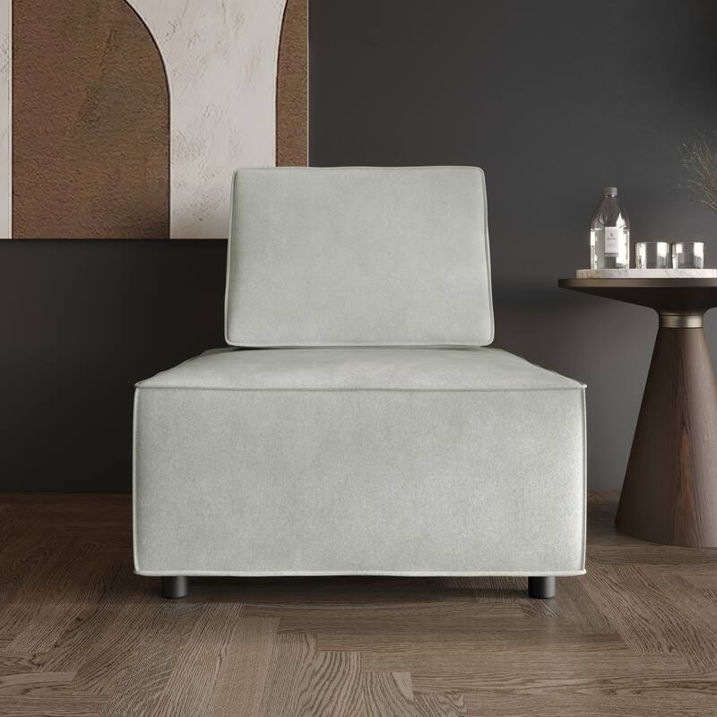 Clayfell Fandy Velvet Square Accent Chair - Grey