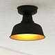 preview thumbnail 10 of 9, Cody Oil Rubbed Bronze and Light Gold Farmhouse Outdoor Flush Mount Ceiling Light - 10.25-in W x 8.75-in H x 10.25-in D
