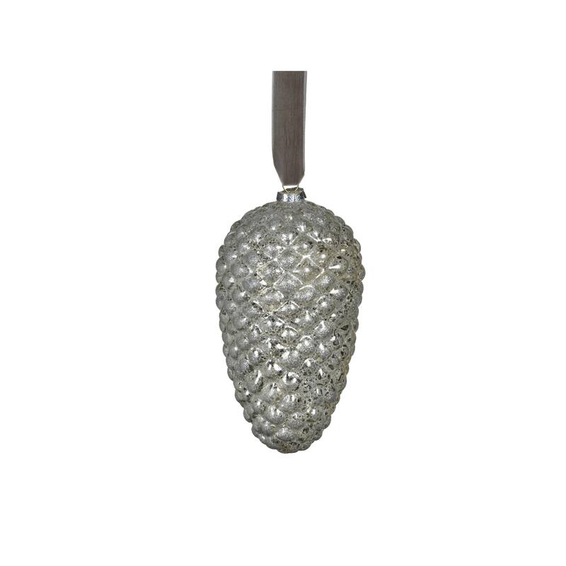 Alamo 9.5" Long Glass Pine Cone Hanging Ornaments, Set of 4