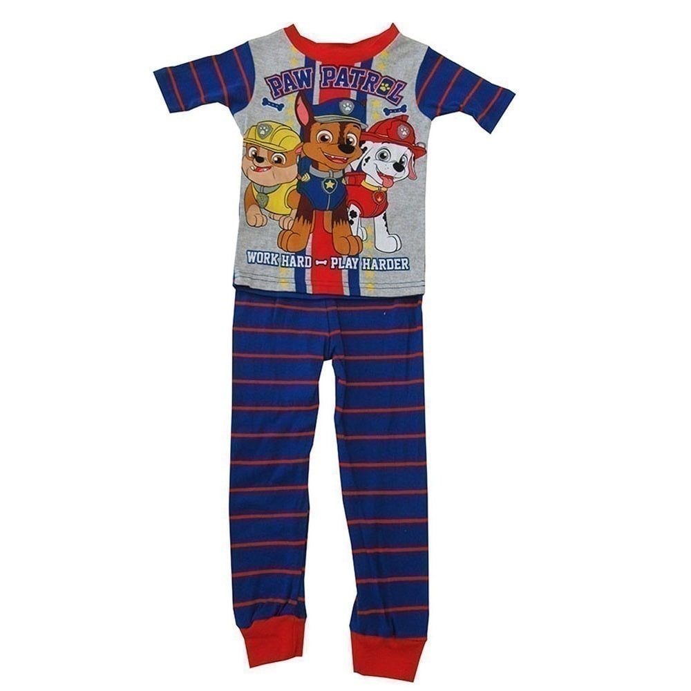 Paw Patrol Boys Outfits Short Shirt 2 pc set 3T 4T Work Hard Play Harder