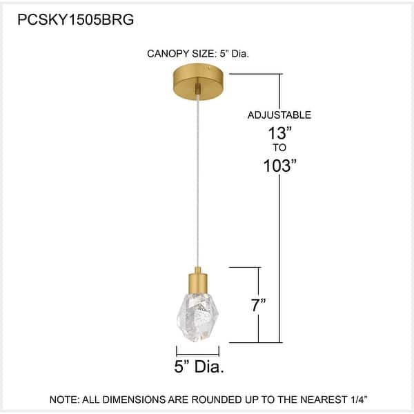 Skye Integrated LED Brushed Gold Mini Pendant
