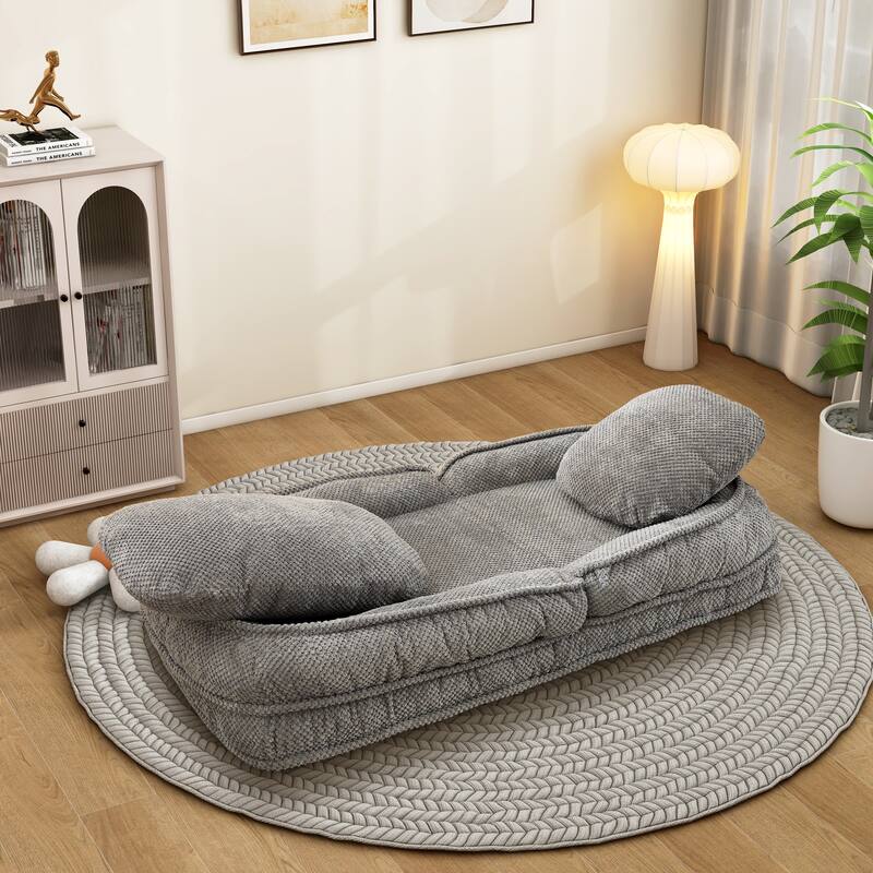 Modern Convertible Accent Chair, Adjustable Floor Lazy Sofa Couch