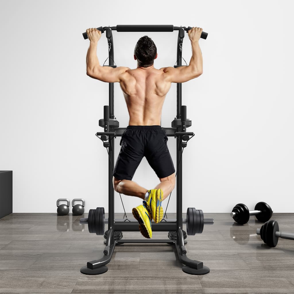 Home Gym Power Tower Multi-Functional Strength Training Fitness Equipment With Weight Rack, Barbell Stand