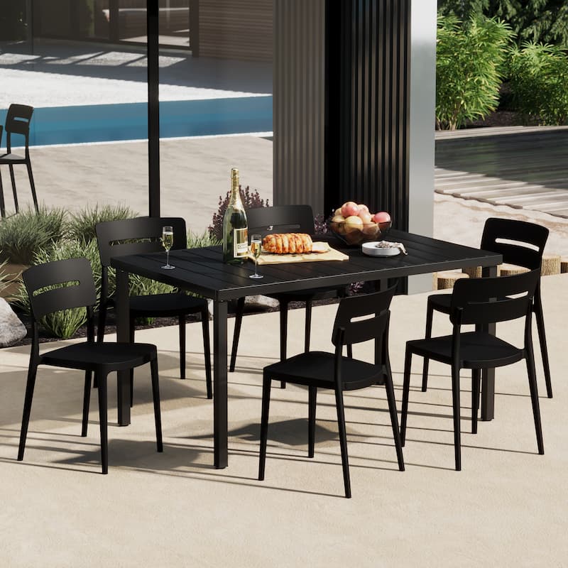 Frond and Form 6-Person Outdoor Rectangular Dining Set