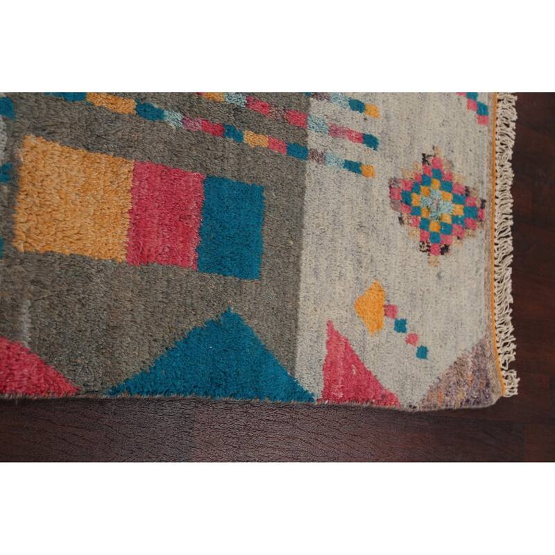 Tribal Moroccan Oriental Area Rug Wool Hand-knotted Living Room Carpet - 6'11" x 10'5"