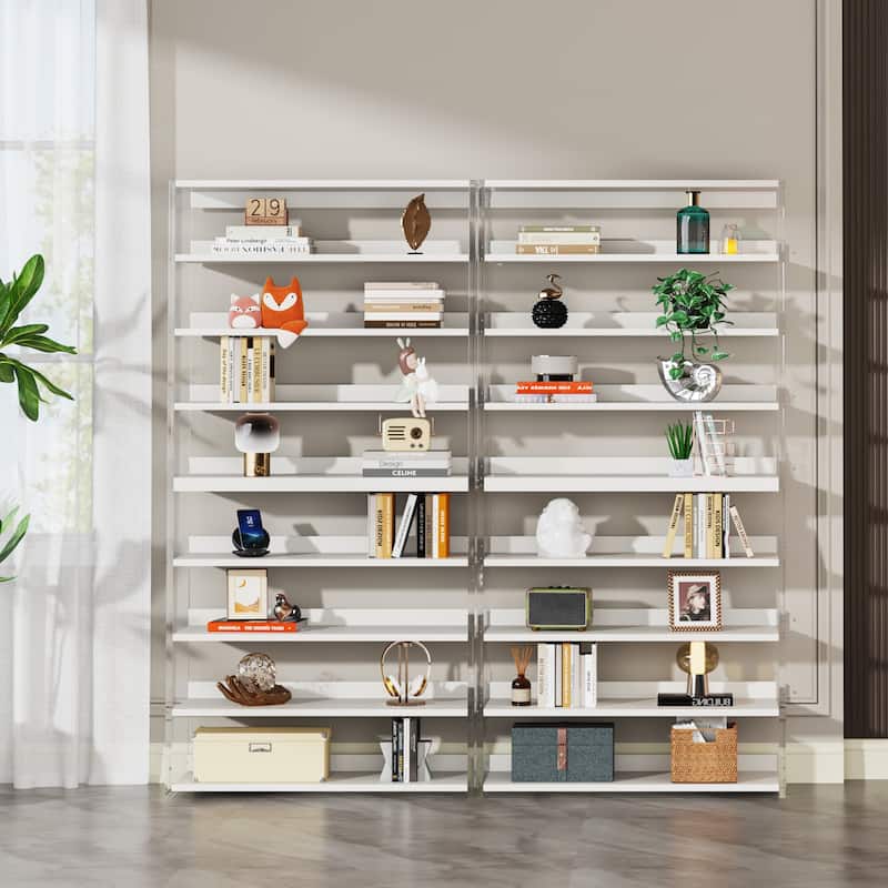 Bookshelf with Wood Shelves, Modern Bookcase, Display Storage Rack for Living Room, Bedroom, Home Office