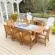 preview thumbnail 17 of 16, MAISON ARTS Patio Solid Acacia Wood Expandable Dining Table for 6/8 People