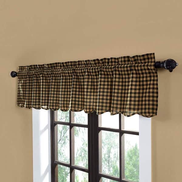 slide 1 of 11, Check Scalloped Valance
