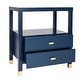 preview thumbnail 10 of 14, Painted Wood Storage Nightstand with Brass Accents by East at Main