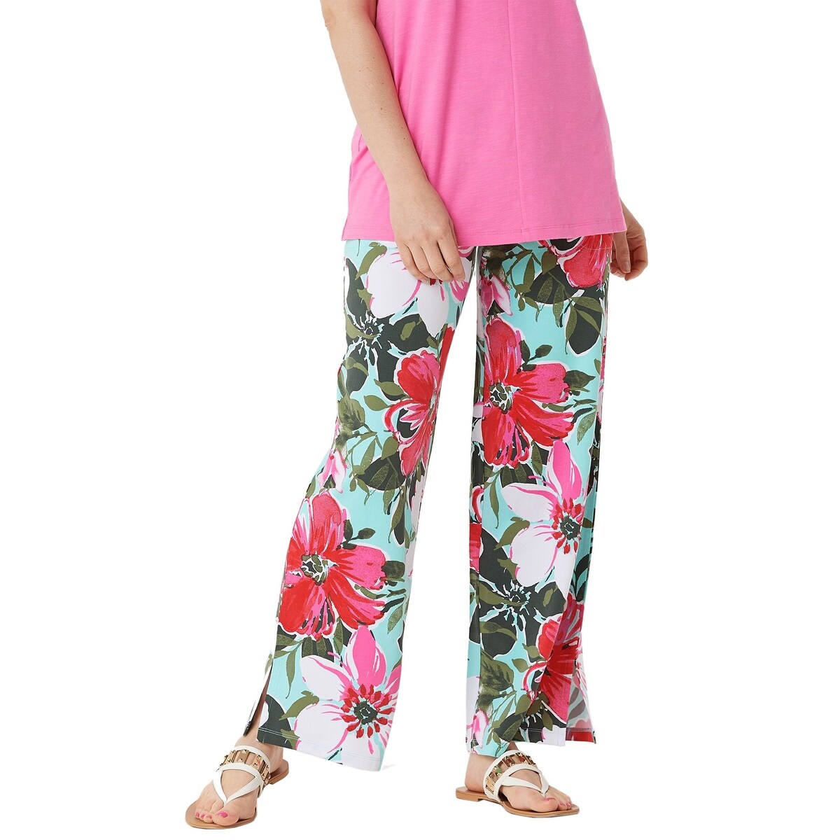 Denim \u0026 Co. Womens Beach Pull-On Pants