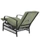 Outdoor Adjustable Cushioned Metal Patio Recliner Lounge Chair
