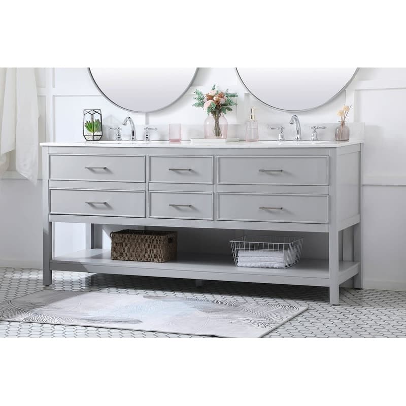 Elegant Lighting VF19072D Sinclaire 72" Free Standing Double Basin