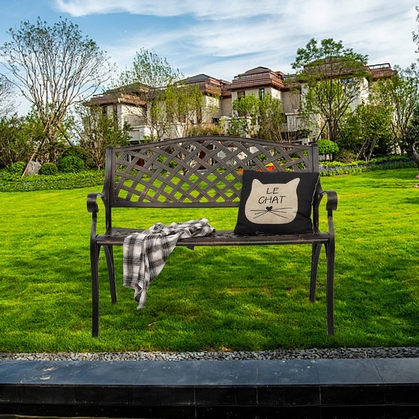 Decorative best sale outdoor bench