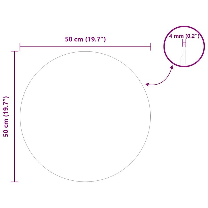 vidaXL Wall Mirror Square 15.75 x 15.75 in Tempered Glass