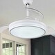 preview thumbnail 33 of 40, 42" Modern Drum Ceiling Fan with Retractable Blades, LED Light Kit and Remote Control White