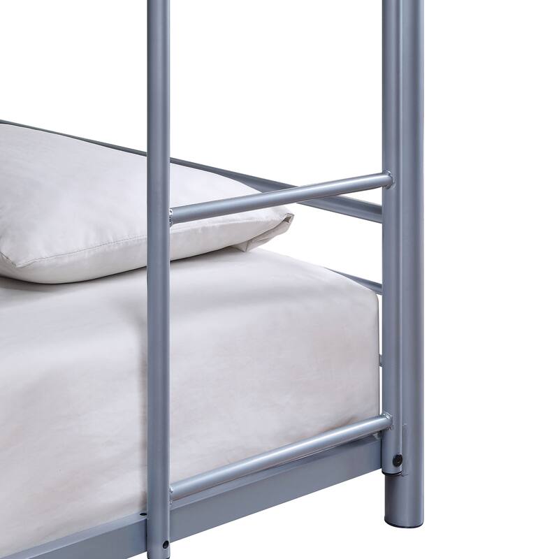 Zord Transitional Twin Metal Triple Bunk Bed with Slatted Guardrails by Furniture of America