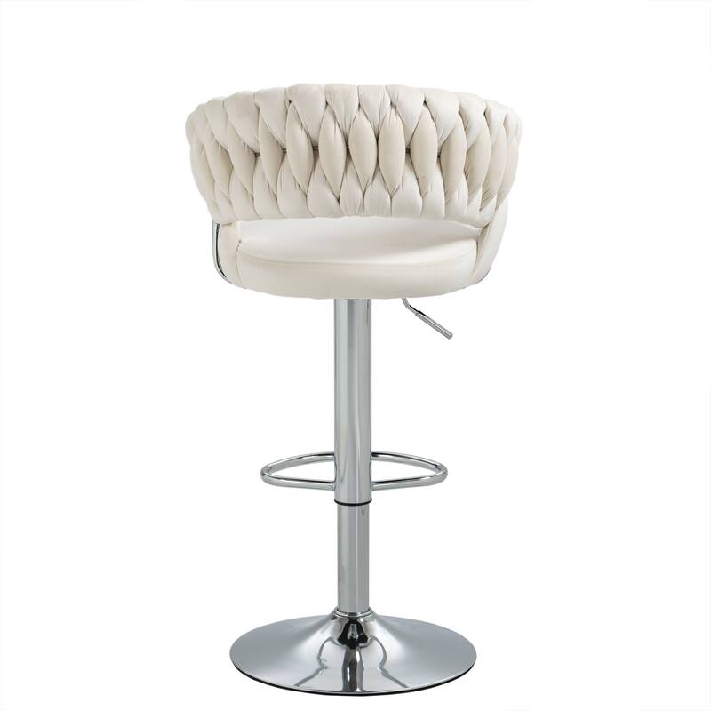Modern Velvet Counter Bar Stools with Backs(Set of 4)