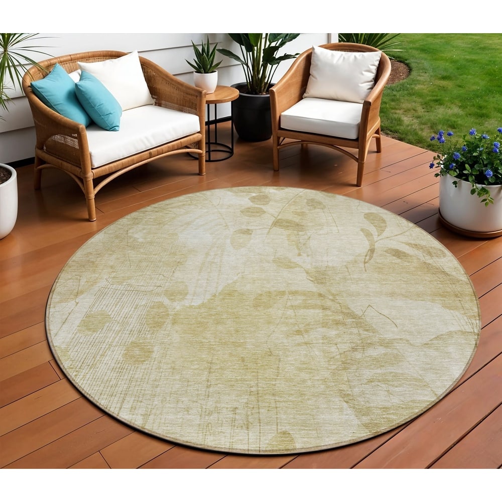 HomeRoots Floral Transitional Rectangle Outdoor Rug