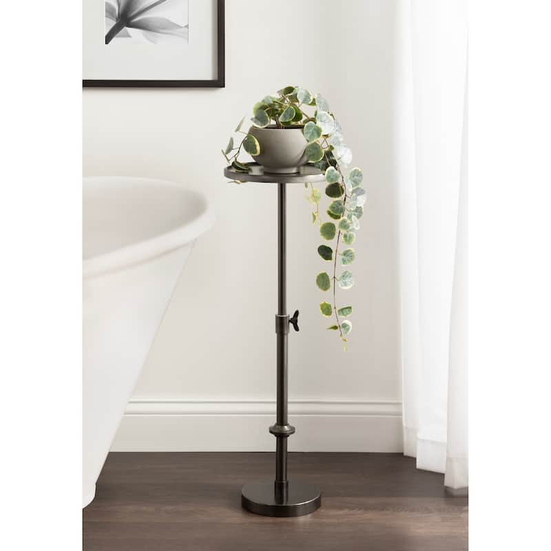 Kate and Laurel Engles Adjustable Polished Metal Table and Plant Stand