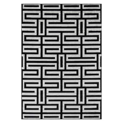 Kimberly Collection Grey Abstract Geometric Area Rug