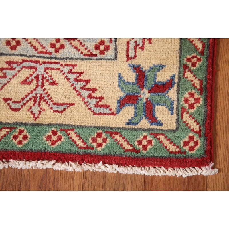 Kazak Runner Rug Hand-Knotted Traditional Red Wool Carpet - 2'5" x 15'11"