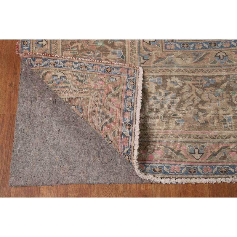 Floral Tabriz Persian Area Rug Handmade Living Room Wool Carpet - 9'8"x 12'7"