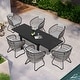 preview thumbnail 13 of 23, 7/11PC Outdoor Aluminum Expandable Patio Dining Sets Extension Table with Rattan Chair 7PC-GreyChairs