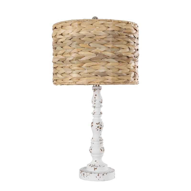 21.2-inch Handwoven Rattan Poly Table Lamp