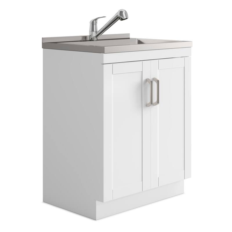 WYNDENHALL Lindor Transitional Laundry Cabinet with Faucet and Sink