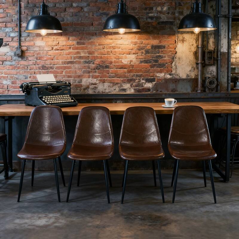 Set of 4 PVC Dining Chairs