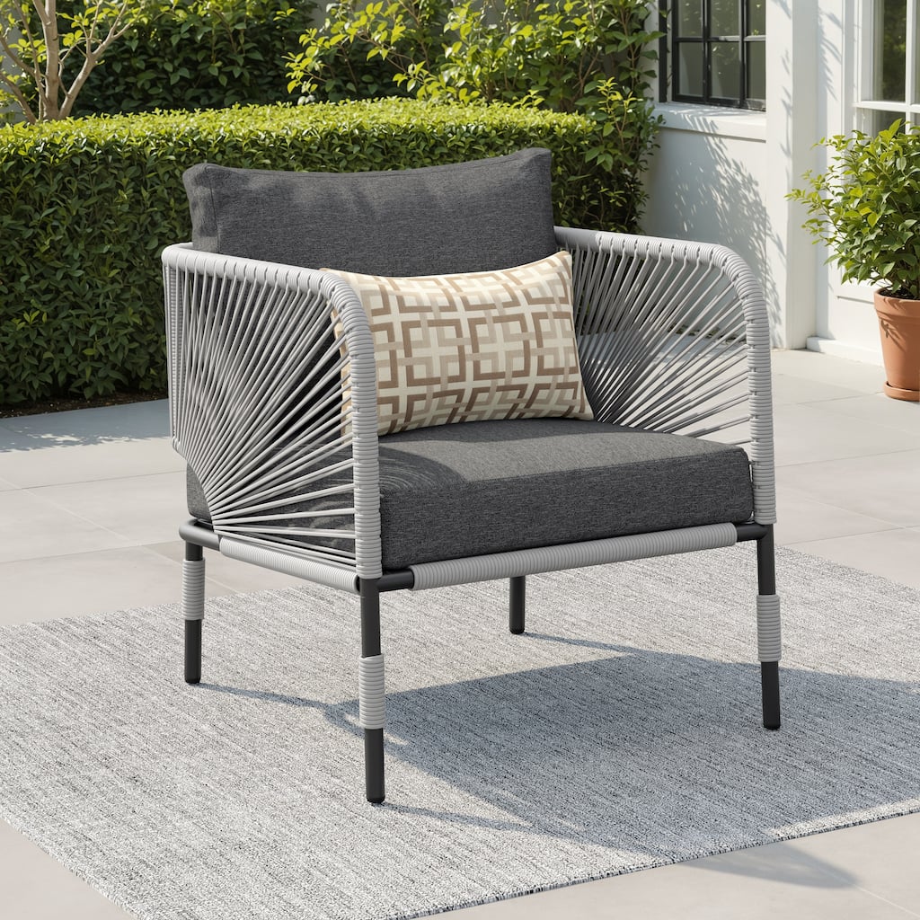 Corvus Serenity Outdoor Club Chair with Sunbrella Lumbar Pillow