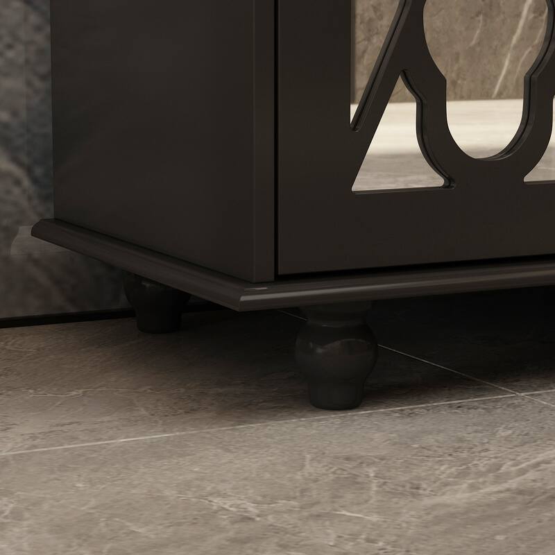 Timechee 55.1'' Accent Storage Cabinet Mirror Sideboard Buffet Cabinet