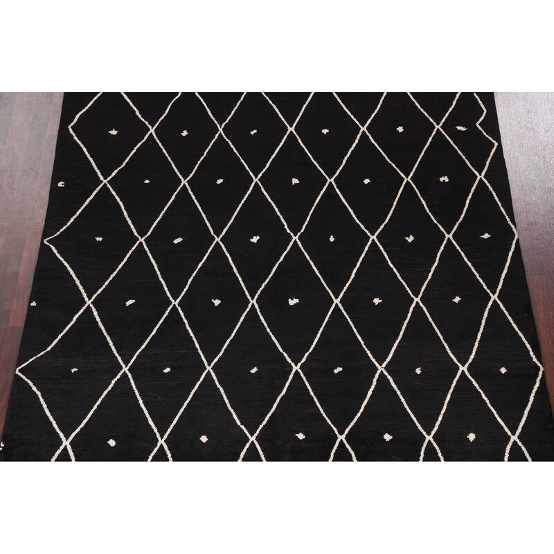 Vegetable Dye Trellis Moroccan Living Room Area Rug Wool Hand-knotted - 6'7" x 9'7"