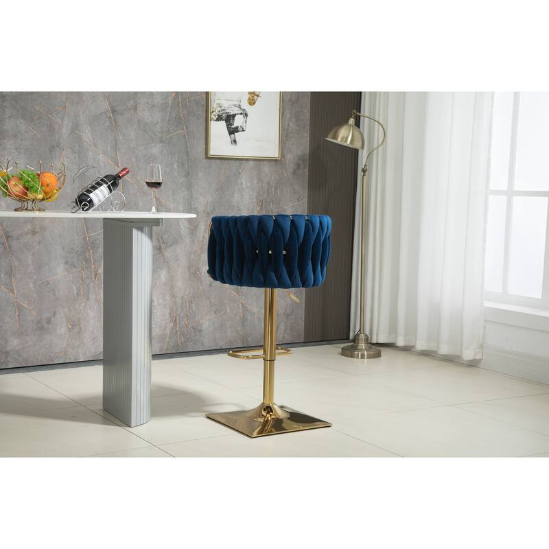 Set of 2 Vintage Bar Stools with Back and Footrest