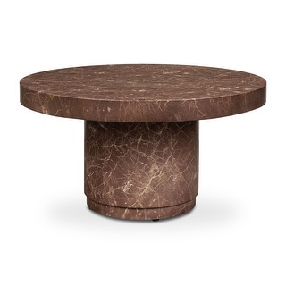 Poly & Bark Treso Round Concrete Coffee Table with Marble Finish