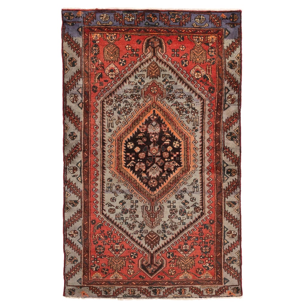 ECARPETGALLERY Hand-knotted Andelz Blue Wool Rug - 4'2 x 6'11