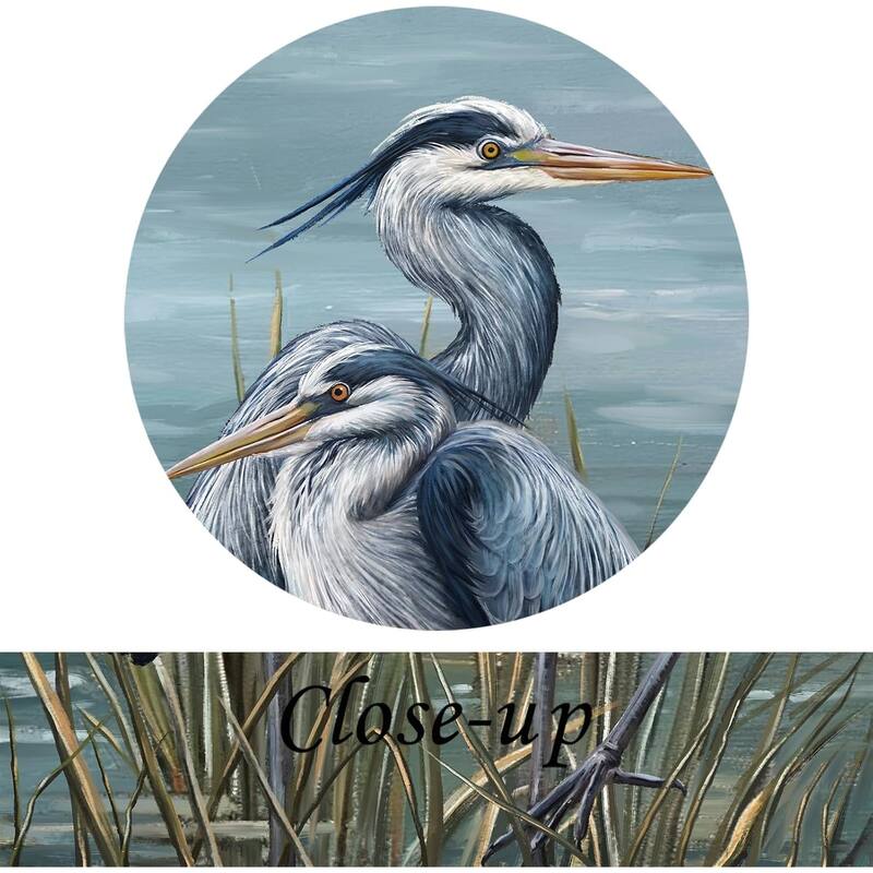 Watercolor Art Print of Blue Herons and Egrets