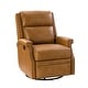 preview thumbnail 2 of 100, Echidna Transitional Genuine Leather Swivel Rocker Nursery Chair with Nailhead Trim by HULALA HOME
