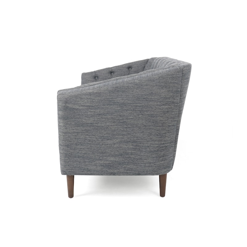 Cantrell Contemporary Faux Leather Tufted Loveseat by Christopher Knight Home