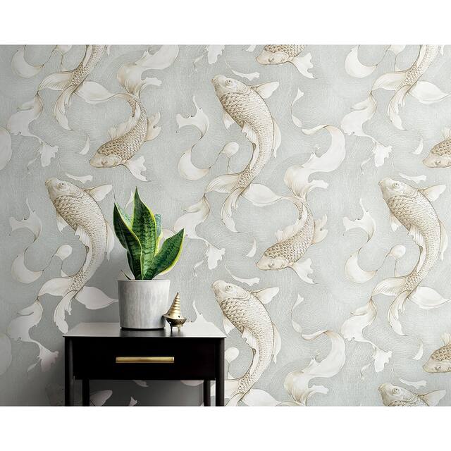NextWall Metallic Koi Fish Peel and Stick Wallpaper - 20.5 in. W x 18 ft. L
