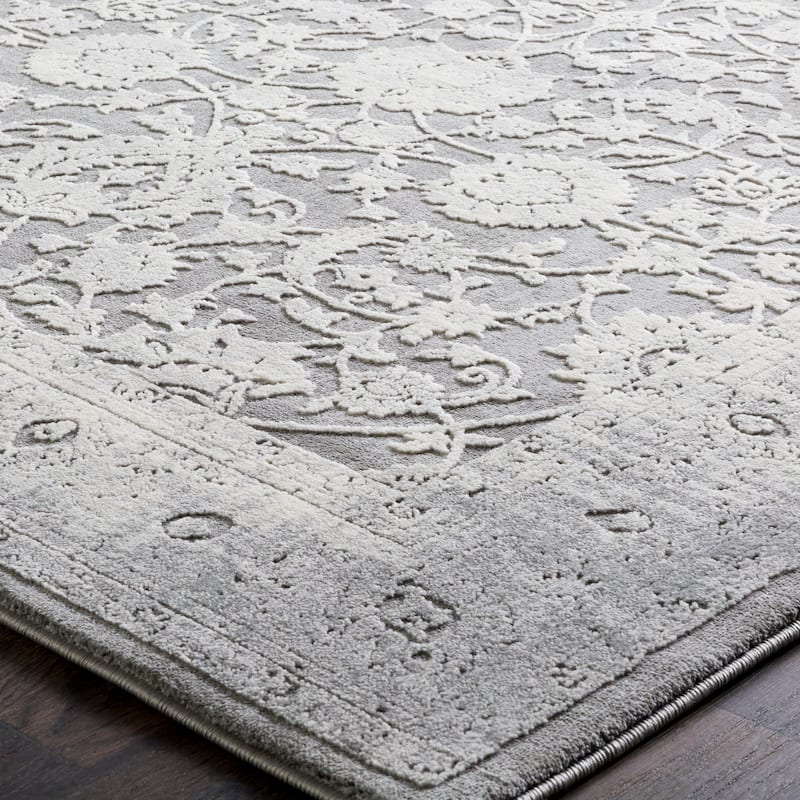 Livabliss Lindsey Stonewashed Vintage Grey Area Rug