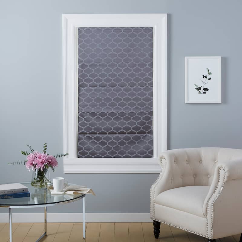 ATI Home Montague Trellis Total Blackout Roman Shade.