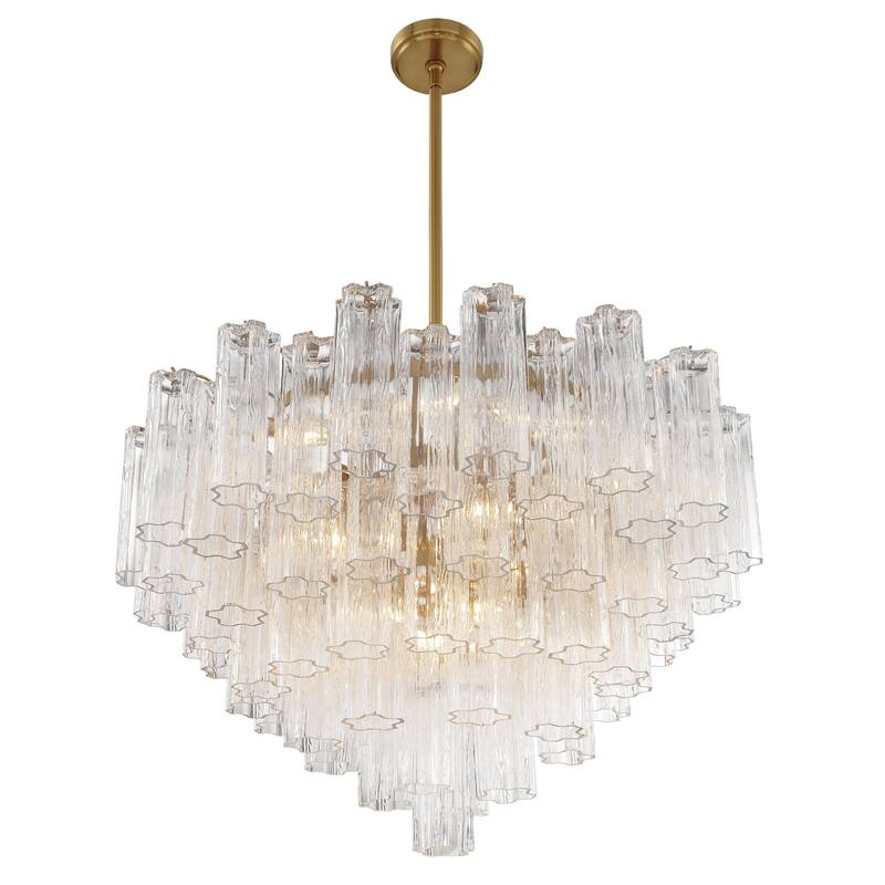 Addis 16 Light Aged Brass Chandelier - 32"W x 21.5"H x 32"D