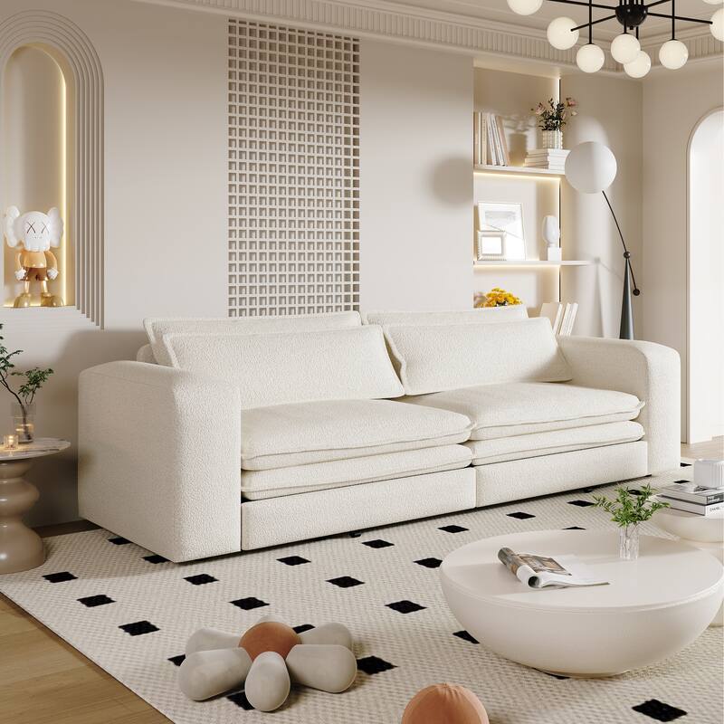 GDFStudio - Teddy 93" 3-in-1 Convertible Sleeper Sofa with 2 Lumbar Pillows