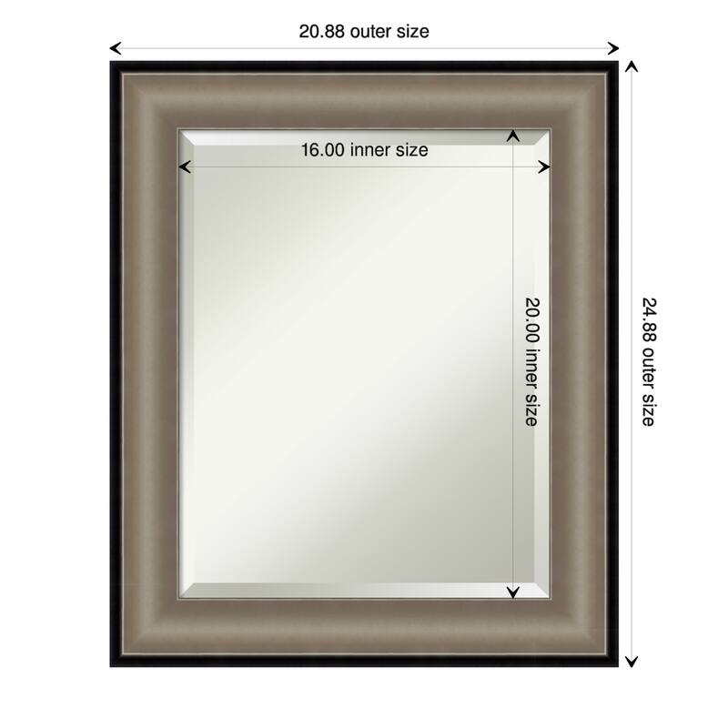 Beveled Wall Mirror - Imperial Pewter Black Frame
