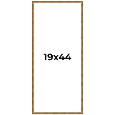 19x44 Frame Black Real Wood Picture Frame Kingsley Gold Distressed Photo Frame with UV Acrylic Foam Board Backing &