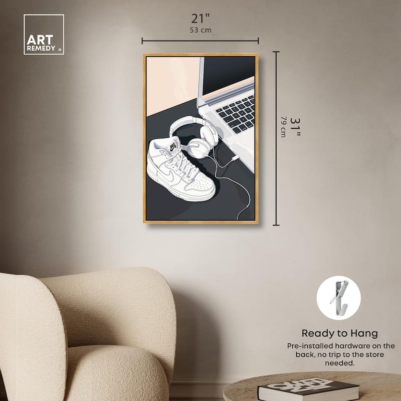 Laptop Sneaker Study Canvas by Art Remedy