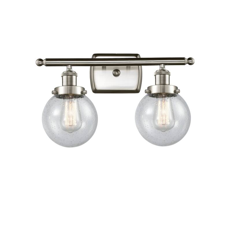 Innovations Lighting Beacon 2 Light 16" Wide Vanity Light - Brushed Satin Nickel / Seedy